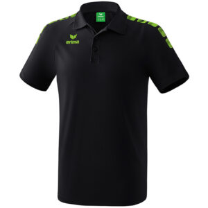 erima Essential 5-C Poloshirt black/green gecko 140